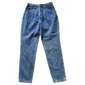 Vintage Wrangler USA Made Pleated Jeans High Rise Western Straight 15x34